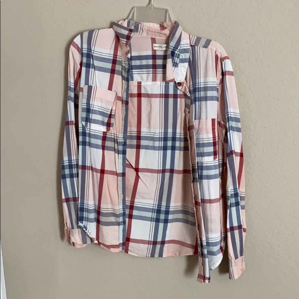 peachy plaid button up!